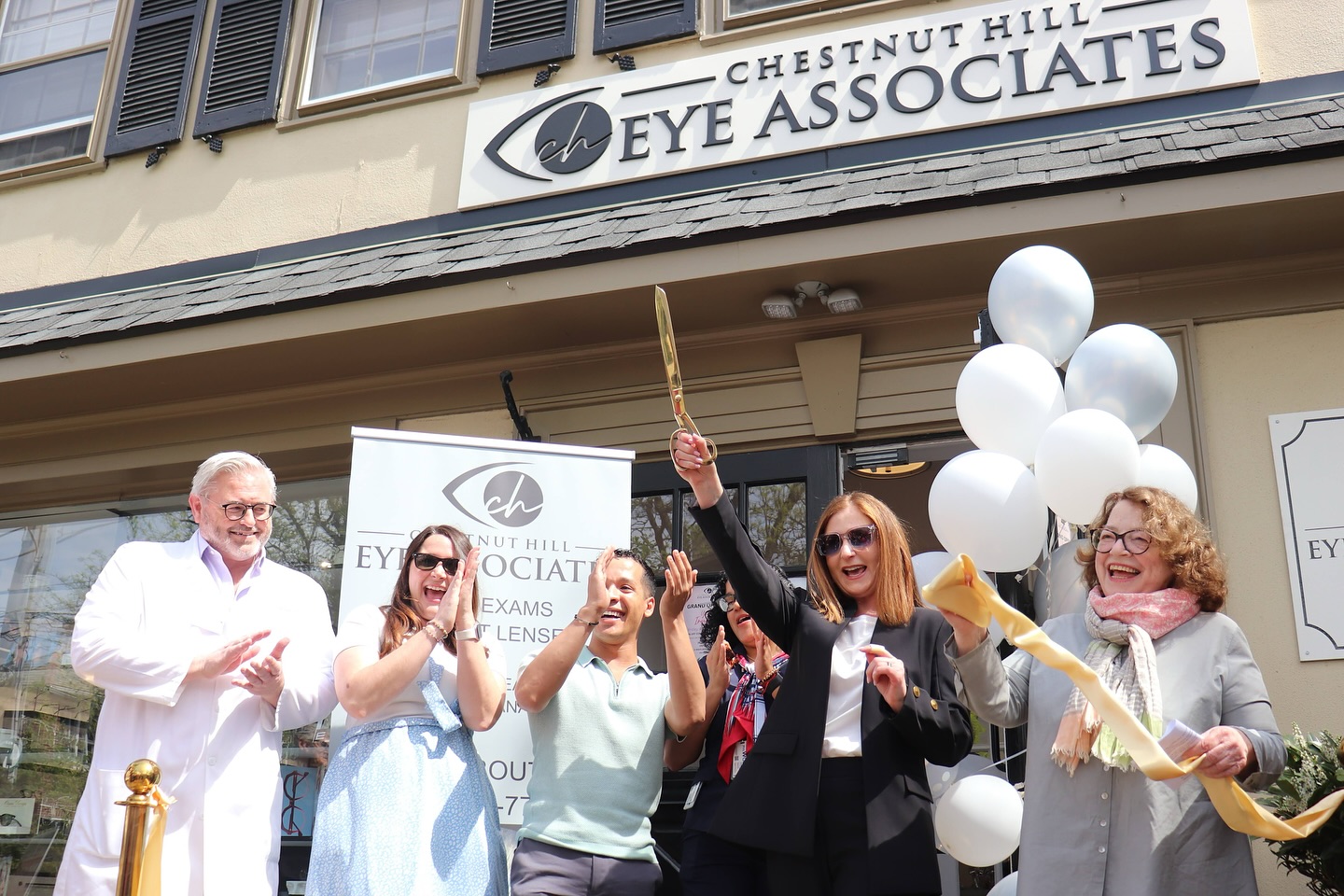 The grand opening of Chestnut Hill Eye Associates ribbon cutting ceremony