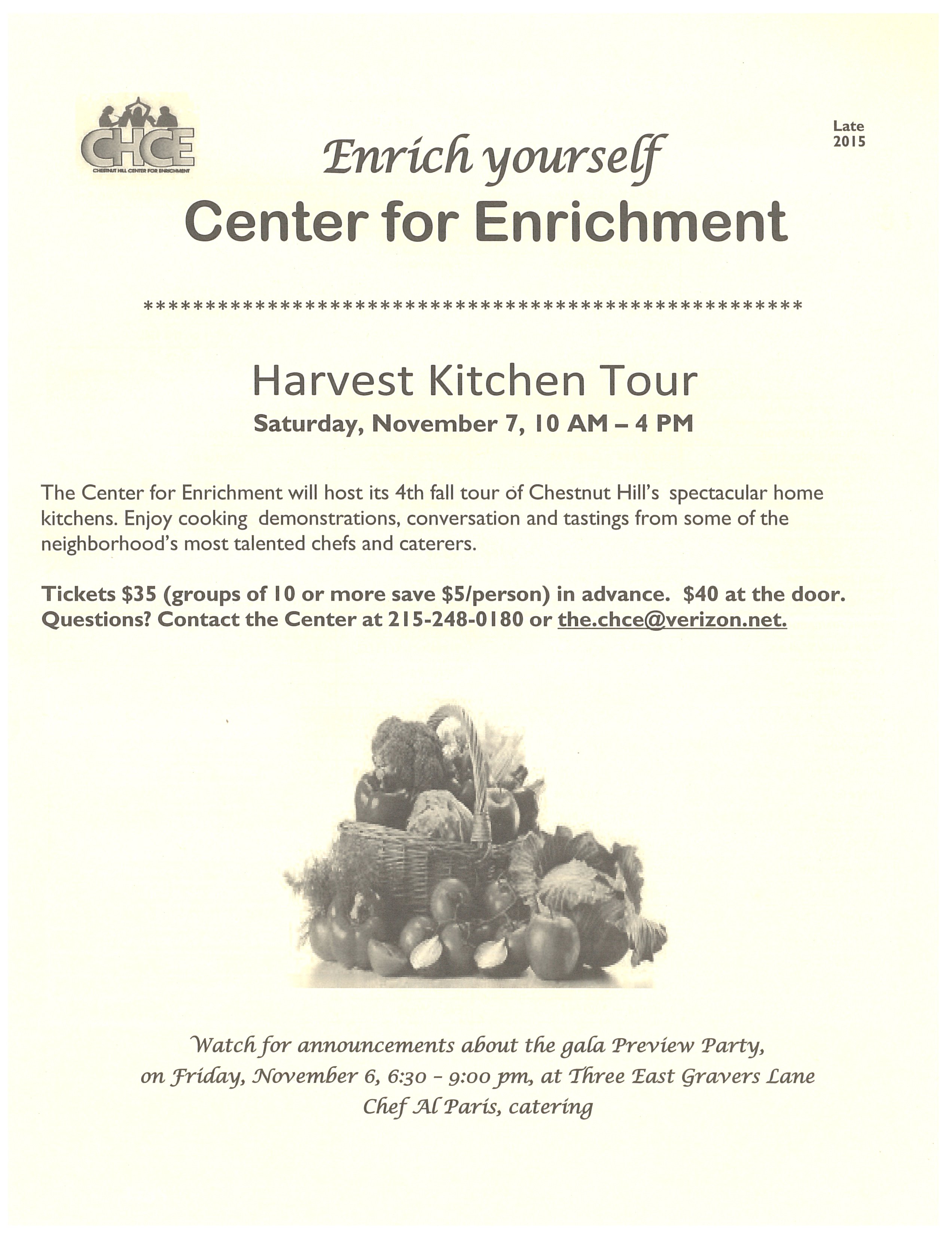 Harvest Kitchen Tour save the date 2015