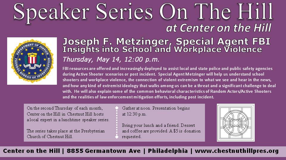 speaker series on the hill -Joseph Metzinger